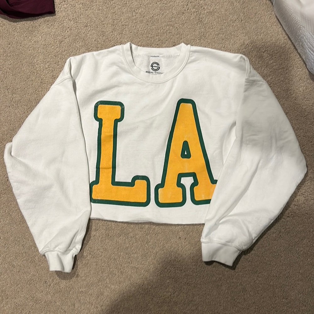 LA cropped crewneck